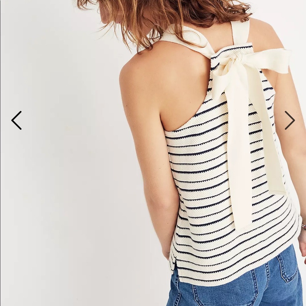 Madewell bow back detail top